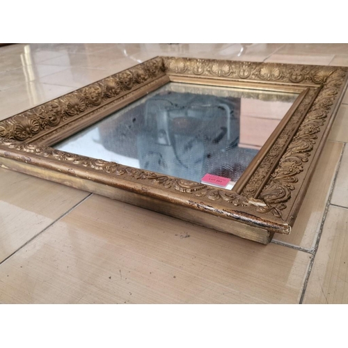 293 - Vintage Rectangular Mirror with Think Decorative Gilt Surround, (Approx. 53 x 64cm), (a/f)