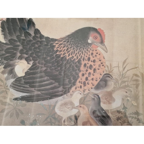 294 - 2 x Framed Chinese Prints of Pheasant and Chicken, (Approx. 59 x 53cm each), (2)