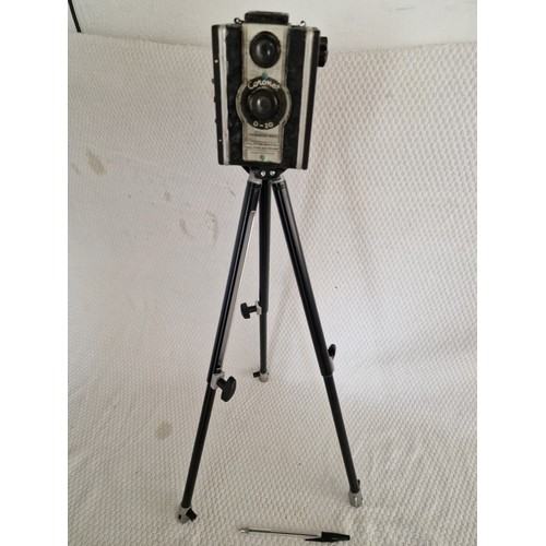 36 - Vintage Coronet D-20 Box Camera on Tripod