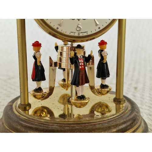 103 - Vintage 'Timemaster' Anniversary / Dome Clock with 4 x Revolving Figures, Manual Wind, * Running Whe... 