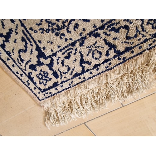 12 - Small Carpet / Prayer Rug, Believed to be Persian & Hand Woven, Cream Colour with Decorative Black P... 