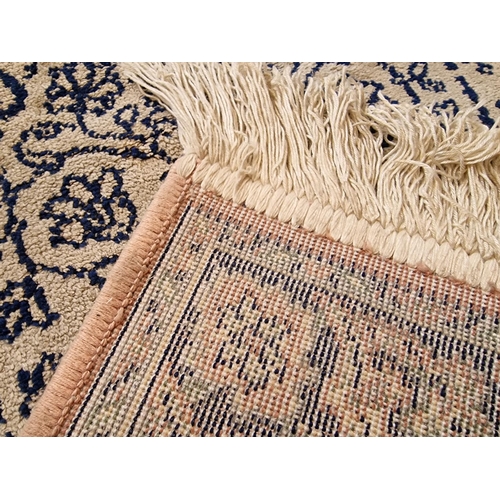 12 - Small Carpet / Prayer Rug, Believed to be Persian & Hand Woven, Cream Colour with Decorative Black P... 