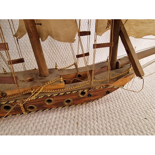 20 - Large Wooden Model of Ship with 5-Masts, (Approx. L: 97cm)