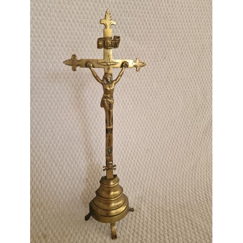 31 - Brass Crucifix Ornament, (Approx. H: 34cm)