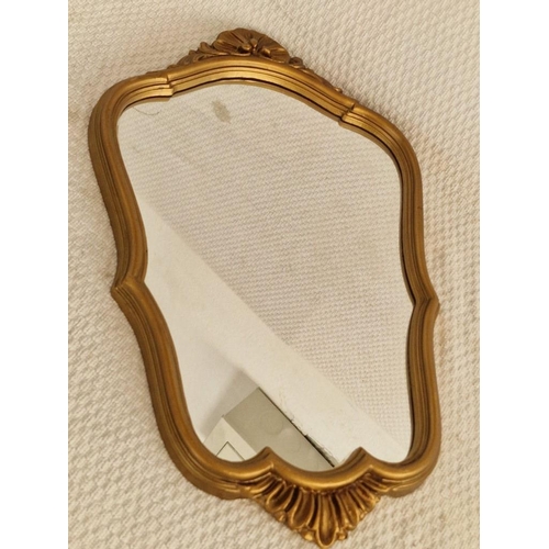 33 - Attractive Wall Mirror with Shaped Gilt Surround, (Approx. 27cm x 45cm Overall)