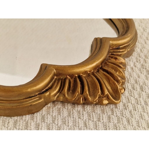 33 - Attractive Wall Mirror with Shaped Gilt Surround, (Approx. 27cm x 45cm Overall)