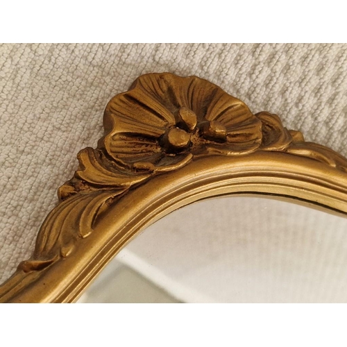 33 - Attractive Wall Mirror with Shaped Gilt Surround, (Approx. 27cm x 45cm Overall)