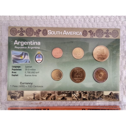 35 - 4 x Uncirculated Coin Sets; Jamaica, Argentina, Tanzania and Columbia (see multiple photos), (4)