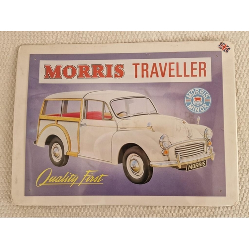 51 - Collectable Steel Tribute Plaque / Metal Advertising Sign for Morris Minor Traveller, (Approx. 41 x ... 