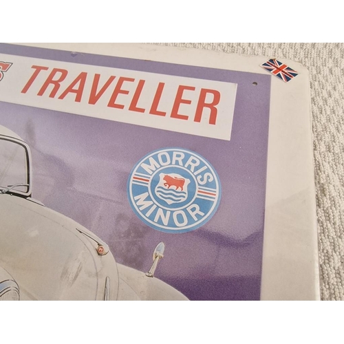 51 - Collectable Steel Tribute Plaque / Metal Advertising Sign for Morris Minor Traveller, (Approx. 41 x ... 