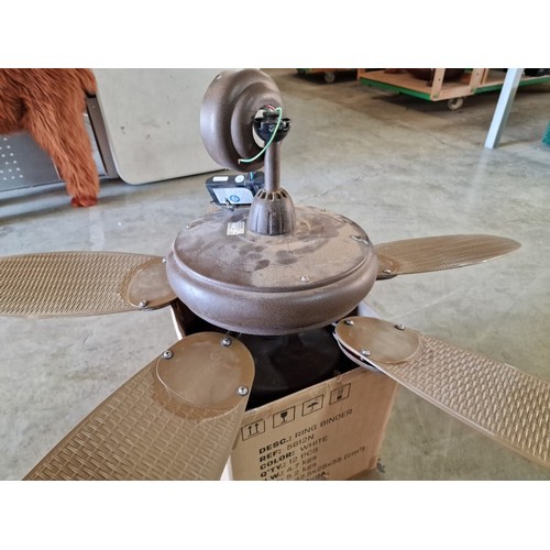 130 - Bronze Colour Patio (Covered Outdoor) 5-Blade Ceiling Fan with Light and Remote Control, (Model: PA/... 