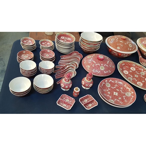 140 - Large Quantity of 'Famille Rose, Mun Shou Jigdezhen' Tableware / China Dinner Service, Approx. 130 P... 