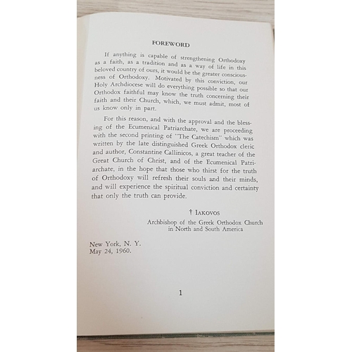 166 - Antique and Vintage Religious Books; The Greek Orthodox Cateclism, a Manual of Instruction on Faith,... 