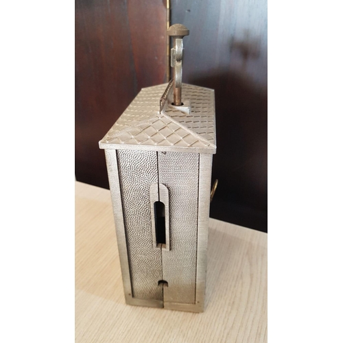 173 - Vintage Russian Soviet Union Metal Cigarette Dispenser, in the Shape of a House / Church, with Weath... 