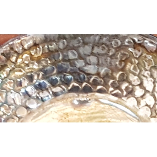 177 - Silver (.925) Dish / Small Bowl with Hammered Finish Pattern, (Approx. Ø: 6.5cm, 9.5g)