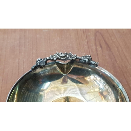 178 - Silver (.925) Dish / Small Bowl with Floral Pattern, (Approx. Ø: 7cm, 16.5g)