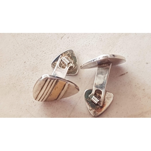 191 - Pair of Silver (.925) Cufflinks Decorated with 18ct Gold, Together with Silver (.925) Bracelet, (Tot... 