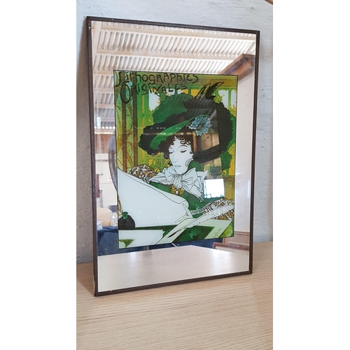 206 - Art Nouveau Style Pub Mirror; 'Lithographies Originales', After Georges De Feure, (Approx. 30 x 45cm... 