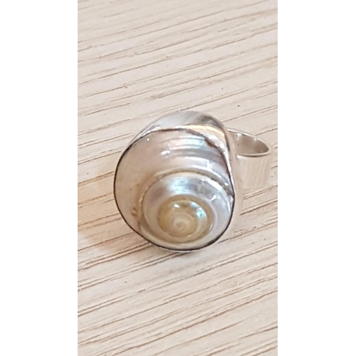 207 - Silver (.925) Shell Ring, (Approx. Size: N)