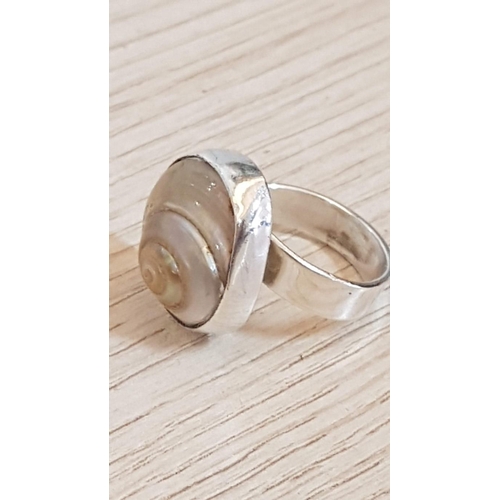 207 - Silver (.925) Shell Ring, (Approx. Size: N)