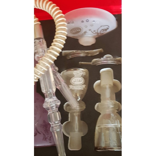 210 - 'Al Fakher' Travel Size Shisha / Glass Hooka with Purple Carry Case