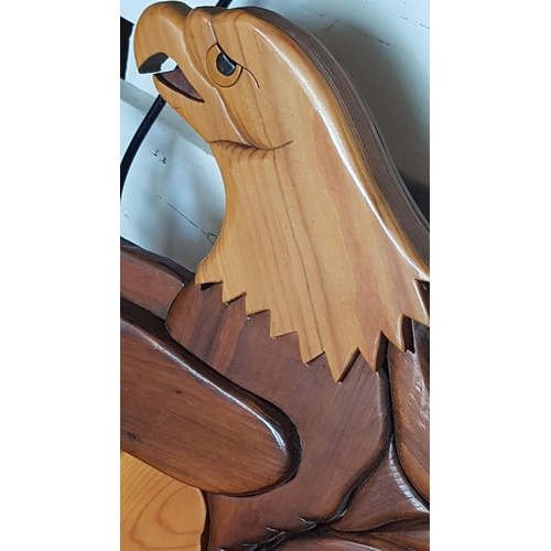 211 - Carved Wood Eagle Wall Decoration, (Approx. 70 x 45cm Overall)