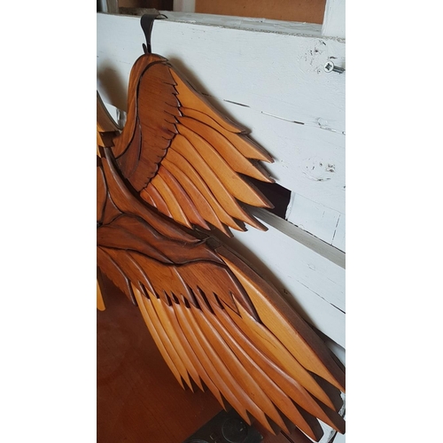 211 - Carved Wood Eagle Wall Decoration, (Approx. 70 x 45cm Overall)