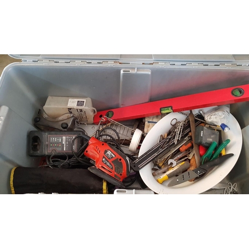 230 - Large Plastic Tool Box with Collection of Assorted Tools (see multiple catalogue photos)