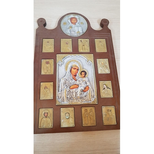 253 - Collection of 3x Orthodox Icons with Various Images / Saints, (Largest Approx. 46 x 27cm), (3)