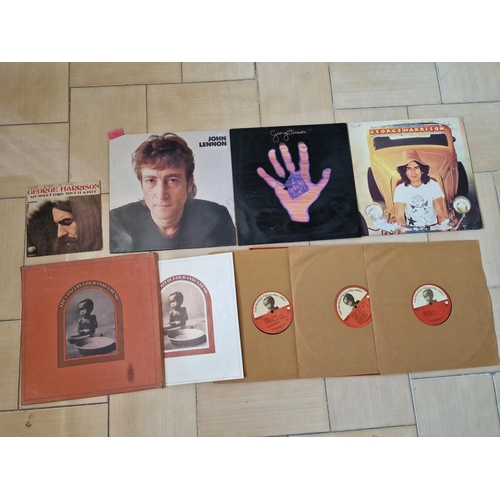 110 - Collection of George Harrison and John Lennon LP Vinyl Records and One 45 RPM Single, Together with ... 