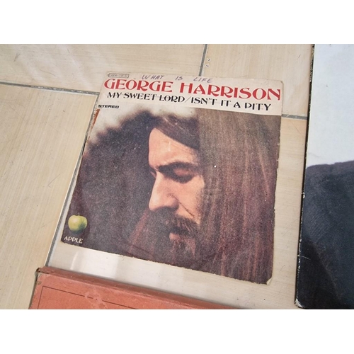 110 - Collection of George Harrison and John Lennon LP Vinyl Records and One 45 RPM Single, Together with ... 