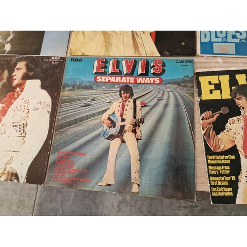 17 - Collection of 7 x Elvis Presley LP Vinyl Records and 2 x Books, (see multiple catalogue photos for t... 