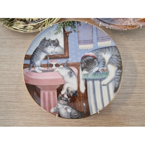 22 - 3 x Collectable Wall Plates with Cats; Royal Worcester, Knowles and Hamilton Collection, (3)