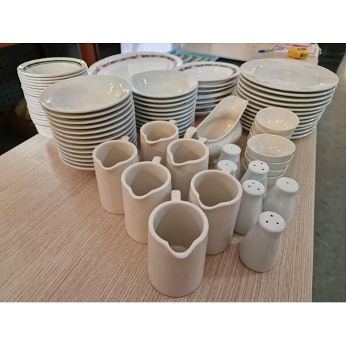 44 - Large Qty of Assorted Tableware; Various Plates, Bowls, Jugs, Dishes, Salt & Pepper (see multiple ph... 