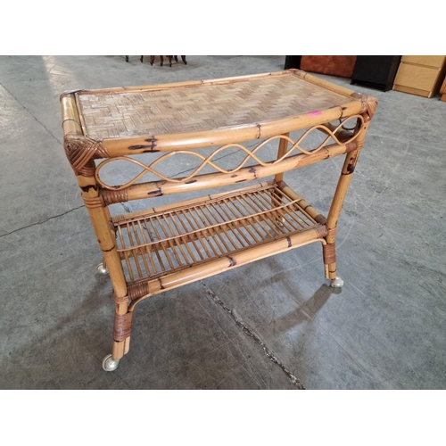 63 - Bamboo Trolley with Lower Rack, (Approx. 78 x 43 x 75cm)