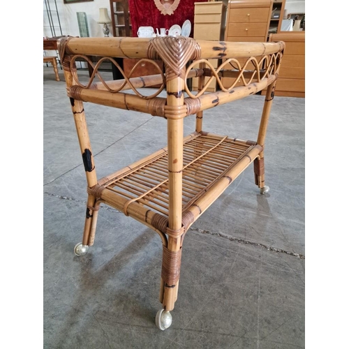 63 - Bamboo Trolley with Lower Rack, (Approx. 78 x 43 x 75cm)