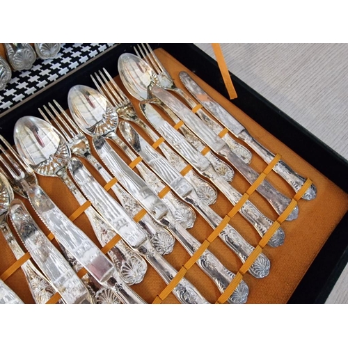 64 - Cased 12-Place Cutlery Set with Serving Utensils