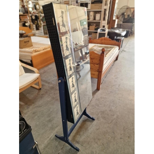 587 - Floor Standing Cheval / Swing Mirror with Double Opening Mirrored Doors to Reveal Jewellery and Acce... 