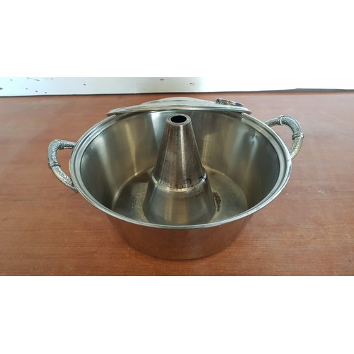 219 - Oriental Steam Boat with Colander Spoons Set; Similar to a Retro Style Angel Food Cake Pan with Lid ... 