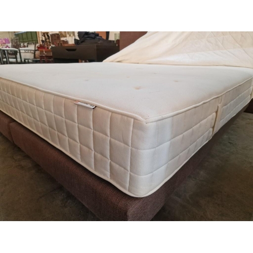 153 - Super King Size Bed (Box Spring) with Fabric Headboard and Surround, with IKEA 'Hyllestad' Pocket Sp... 