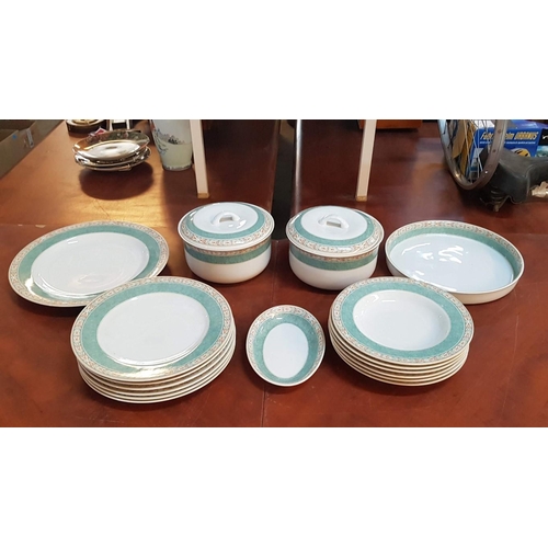 105 - Wedgwood Home Aztec Porcelain Dinner Set; 2 x Lidded Dishes, 2 x Large Serving Dishes (Round and Ova... 