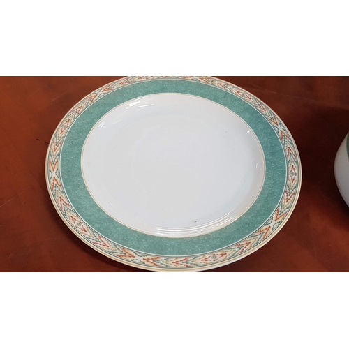 105 - Wedgwood Home Aztec Porcelain Dinner Set; 2 x Lidded Dishes, 2 x Large Serving Dishes (Round and Ova... 