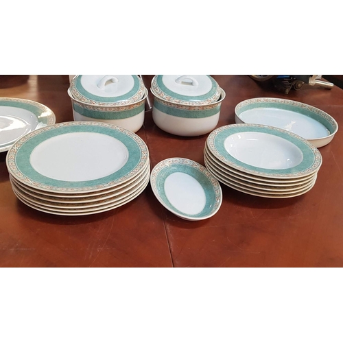 105 - Wedgwood Home Aztec Porcelain Dinner Set; 2 x Lidded Dishes, 2 x Large Serving Dishes (Round and Ova... 