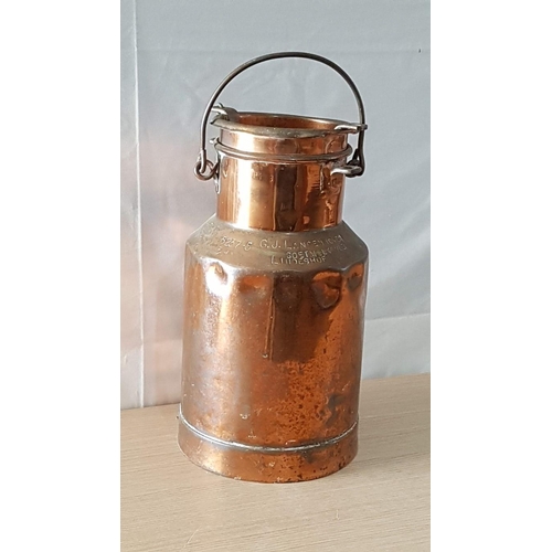 169 - Large Vintage Copper Plated Milk Churn, Marked 'G.J Langenhoven, Soeimelksvle, Lindeshof, 5237-5, 3.... 