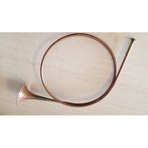 172 - Vintage Copper & Brass Circular Hunting Horn