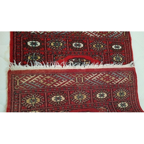 162 - Reddish Small Persian Style Wool Carpet with Traditional Pattern, (Approx. 64 x 90cm)