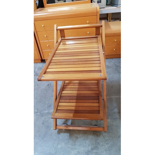 164 - Wooden Folding Trolley / Bar Cart