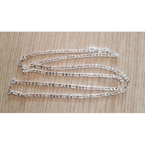 184 - Silver Men's Neck Chains (Stamped .925) Cuban Chain (Approx. L: 75cm, 40g), Figaro Chain (Approx. L:... 