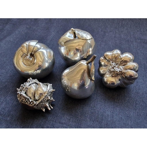 137 - Collection of 5 x Electroform Silver (.925) Ornamental Fruits, (Approx. H's: 6-7cm), (5)