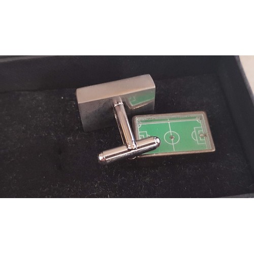 70 - 2 x Pairs of 'Authentics' Football Pitch Cufflinks, Boxed, (2)